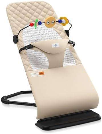 Bouncer Seat for Babies 0-12 Months, Baby Bouncer for Breathable and Comfortable Cushion, Three Height Adjustments, Baby Rocker Portable Folding and Detachable, Ergonomic Baby Seat Bouncer Seat for Babies 0-12 Months, Baby Bouncer for Breathable and Comfortable Cushion, Three Height Adjustments, Baby Rocker Portable Folding and Detachable, Ergonomic Baby Seat