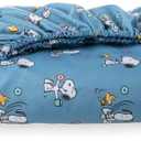 Berkshire Blanket Peanuts® Fitted Sheet Full Size, Cute Character Snoopy Microfiber Sheet with Deep Pocket, Soft and Breathable, Snoopy's Morning Coffee Small Blue