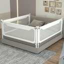 melafa365 Bed Rails for Toddlers, Upgrade Height Adjustable Baby Bed Rail Guard Specially Designed for Twin, Full, Queen, King Size - Safety Bed Guard Rails for Kids(White,1 Piece, 74")
