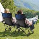 VEVOR 2-in-1 Reclining Camping Chair with Footrest for Adults, 4 Adjustable Positions, Portable Folding Lounger, Lightweight Mesh Beach Chair Supports 220lbs, Heavy Duty Camp Chairs Outdoor, Blue