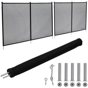 Adjustable Pool Fence 4 x 108 Ft, Modular Removable Safety Barrier with 320GSM Mesh, Connectable Panels for Any Pool Shape, Ideal for Inground, Above Ground Pools, Patios, Gardens, Black Modern Design