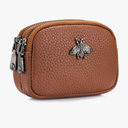  Women Leather Coin Purse, Small 2 Zippered Change Pouch Wallet