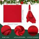 EBOOT 16 PCS Christmas Napkins and Ring Set 8 PCS Red Washable Napkins Cloth Fabric and 8 Christmas Rings Holder for Xmas Holiday Dinner Party Table Decoration(Elk, Bell)