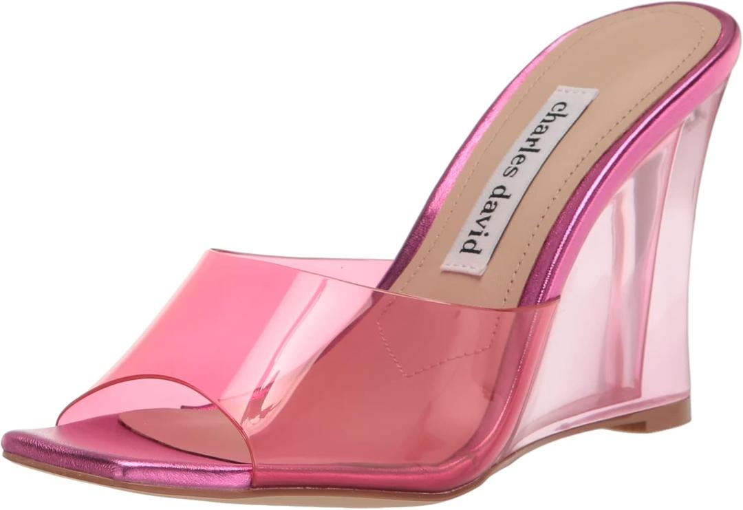Charles David Women's Espy Wedge Sandal (9.5, Flamingo Pink)