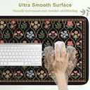 Floral XXL Mouse Pad, Keyboard and Mouse Pad with Stitched Edges, Extended Mousepad Gaming, Moroccan Keyboard Mats for Desk, Office Desk Mat (Black)