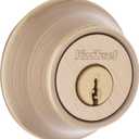 Kwikset 660 Deadbolt Deadbolt Lock, Antique Brass Round Exterior Keyed Front Entry Door, Pick Resistant SmartKey Rekey Security, Single Cylinder Dead Bolt, with Microban Protection