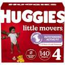 Huggies Size 4 Diapers, Little Movers Baby Diapers, Size 4 (22-37 lbs), 140 Ct (2 Packs of 70)
