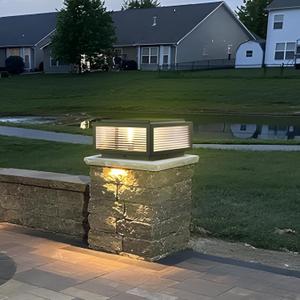Outdoor Post Light 12X12 in, Column Light,Wired Lantern Column Lamp 110-240V(12-36V Replace Bulb),Garden Light,IP54 Waterproof, Base E26,LED Post lamp,Fence Post caps