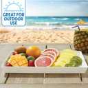 US Acrylic White Plastic Serving Trays (Set of 4) 15 x 10 | Large Unbreakable Reusable Rectangular Party Platters | Serve Appetizers, Fruit, Veggies, & Desserts | BPA-Free & Made in USA