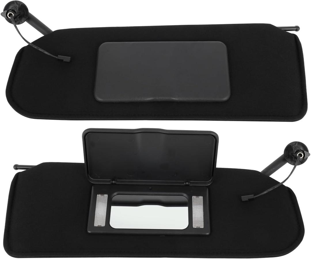 Left and Right Sides Sun Visor Fit for 1997 1998 1999 2000 2001 2002 2003 2004 for Chevrolet Corvette C5 10442033 10442034 Black with Sunroof