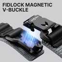 Bandletic Compatible with Apple Watch Band Men, Wide Stretchy Nylon Sport Loop with Magnetic Fidlock V-Buckle for iWatch 49mm(Ultra 3/2/1),46mm(11/10),45mm(9/8/7),44mm(SE3/SE2/SE/6/5/4),42mm(3/2/1)