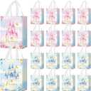 Locmeo 24 Pcs Party Favor Bags with Handles Reusable Non Woven Candy Goodie Bags Treat Gift Bag for Girl Boy Birthday Baby Shower, 8 x 4 x 10 Inch