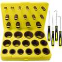 KEZE 386 Pcs Metric Viton O Ring Assortment Kit 75A Durometer 30 Sizes Brown O-Ring Set for Industrial Pressure Washer,Industrial Plumbing,Hydraulic & Cylinders Repairs with 4 Pcs Pick and Hook Set