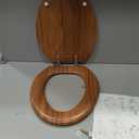 Elongated Toilet Seat Molded Wood Toilet Seat with Zinc Alloy Hinges, Easy to Install also Easy to Clean, Anti-pinch Wooden Toilet Seat by Angol Shiold (Elongated, Natural)