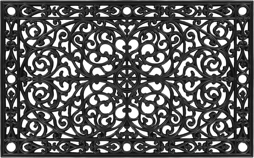 Calloway Mills AZ900223048 Gatsby Rubber Doormat, 30" x 48", Black