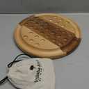 Premium 10-Inch Wooden Solitaire Board  36 Colorful Marbles on Mixed Wood  Strategy Game for Adults & Family  Classic Solo Board Game