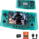 2025 New R50 Retro Handheld Game Console, 50000 Preloaded Games, 256GB Expandable Storage, 4.5 Inch IPS HD Screen, Portable Gaming Device with Long Battery Life (Green)