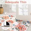Beeiva Floral 2x6 Runner Rug Non Slip Washable, Paisley Washable Kitchen Rugs with Low Pile, Ultra Thin Carpet for Hallway Runner Laundry Bathroom (Beige,2'x6')