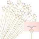 20Pcs Star Picture Holders for Centerpieces,Gift Card Bouquet Flower Card Holder Stick Place Photo Centerpieces for Table Flower Arrangement Valentine's Day(Gold)