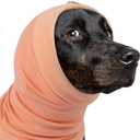 PUMYPOREITY Anti-Slip Headband for Dog Hematoma, Adjustable Dog Calming Hoodie for Fireworks, Thunderstorms, Grooming, No Shake Ear Wraps & Muffs for Noise Protection, M, Orange