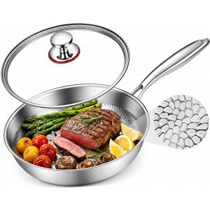Titanium Pans for Cooking, 10/12Inch No Coating Non-stick Titanium Cookware, Best Pans for Cooking - Free of PFAS/PFOA/PTFE, Induction & Oven-Safe, Dishwasher Safe (10in), Missing Handle
