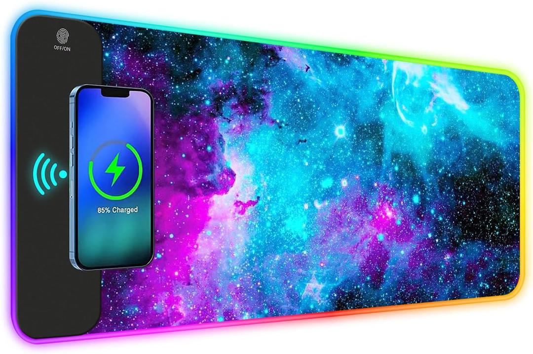 ToLuLu RGB Gaming Wireless Charging Mouse Pad, 5/7.5/10/15W 10 Light Modes, Large