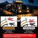 6PCS Amber Watermelon Lights for Semi Truck Trailer, Dual Mode Steady & Strobe Cab Marker Roof Clearance Lights, Durable ABS Lens Amber LED Water Melon Light for Kenworth Peterbilt Freightliner Trucks