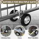Fixirons 6" Rolling Gate Wheel Carrier for Driveway Heavy Duty Steel Rolling Gate Rubber Wheel Chain Link Fence Steel Rolling Gate Helper Wheel for Swing Sliding Gate, Support up to 600lbs