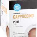 Amazon Brand - Happy Belly Cappuccino Coffee Pods Compatible With K Cup Brewers, Light Roast, Caramel Flavored, 24 Count, 12.72 ounce (Pack of 1)