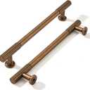 khtumeware 6 Inch Hole Center 2 Pack Antique Brass Heavy Duty Solid Vintage Brass Cabinet Pulls, Kitchen Drawer Handles, for Dresser cabinets, cabinets, Door cabinets, Hardware