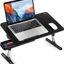 Besign LT05 Adjustable Laptop Table, Lap Desk, Portable Standing Bed Desk, Foldable Sofa Breakfast Tray, Notebook Computer Stand for Reading and Writing, Medium Size, Black (Black)