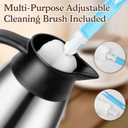 Essenya 2 PCS 68 OZ Thermal Coffee Carafe, Insulated Stainless Steel Coffee Carafe Double Walled Vacuum Thermal Pot Flask with Brushes for Keeping Hot Coffee Tea Home and Office (Silver)