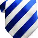 2 x New Classic Striped Blue White JACQUARD WOVEN Silk Men's Tie Necktie (Blue)