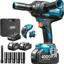 SEESII Upgraded Impact Wrench 1180 Ft-lbs (1600 N·m): 1/2" High-Torque Impact Gun with Detachable Side Handle, 21V Cordless Impact Driver 2x 4.0Ah Batteries for Car/Pickup Truck/Mower/Industrial Tasks