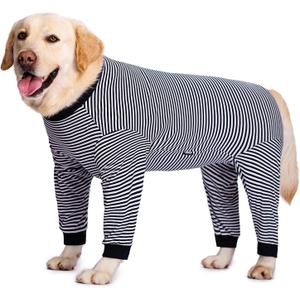 Dog Bodysuit Post Surgery Onesie with Zipper Full Body Pajamas Large Medium Dogs Shedding Suit Surgical Suit for Dogs Female/Male Dog Surgery Suit Recovery Suit After Spay (4XL, Navy)