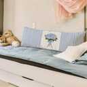 SNNDER Blue Coquette Bow Hydrangea Floral 20x54 Body Pillow Cover with Zipper, Preppy Room Decor, Farmhouse Decor, Retro Cottagecore Flower Botanical Decorative Long Hug Pillow Cases for Bed Couch