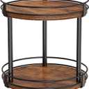 Snughome Rotating Spice Rack, 2 Tier Lazy Susan Organizer, Wood Kitchen Countertop Organizer, Brown Lazy Susan Turntable for Cabinet, 10.2" x 10.2" x 10.4"