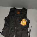 Womens Motorcycle Leather Vest Heavy-Duty Top Grain Cow Hide Classic Biker Style Vest (X-Small, Black)