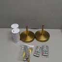 Battery Operated Wall Sconces Set of Two, Wireless Battery Wall Light with 10000mAh RGB Dimmable Magnetic Bulb and Remote, Rechargeable Sconce Wall Decor for Bedroom Living Room Hallway (Brass)