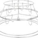Rib Hanging System for Big Green Egg Medium, 3-Tier Rib Hanger with Removable Cooking Hooks 304 Stainless Steel Replacement Kit Grill Racks BGE Accessories