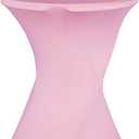 Deisy Dee 32" x 43" Cocktail Spandex Stretch Round Tablecloth Table Cover for Wedding Party Decoration (Pink)