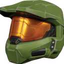 Halo Master Chief Helmet for Kids, Official Halo Infinite Costume Accessory, Single Child Size Full Helmet with Visor, Green & Gold