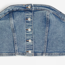 DENIM BUSTIER TOP, Denim blue, M