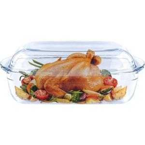 Large Casserole Dish With Lid - 4.7qt Glass Baking Dishes For Oven - Clear oval Glass Casserole Dish - Cookware For Cooking, Baking, Serving