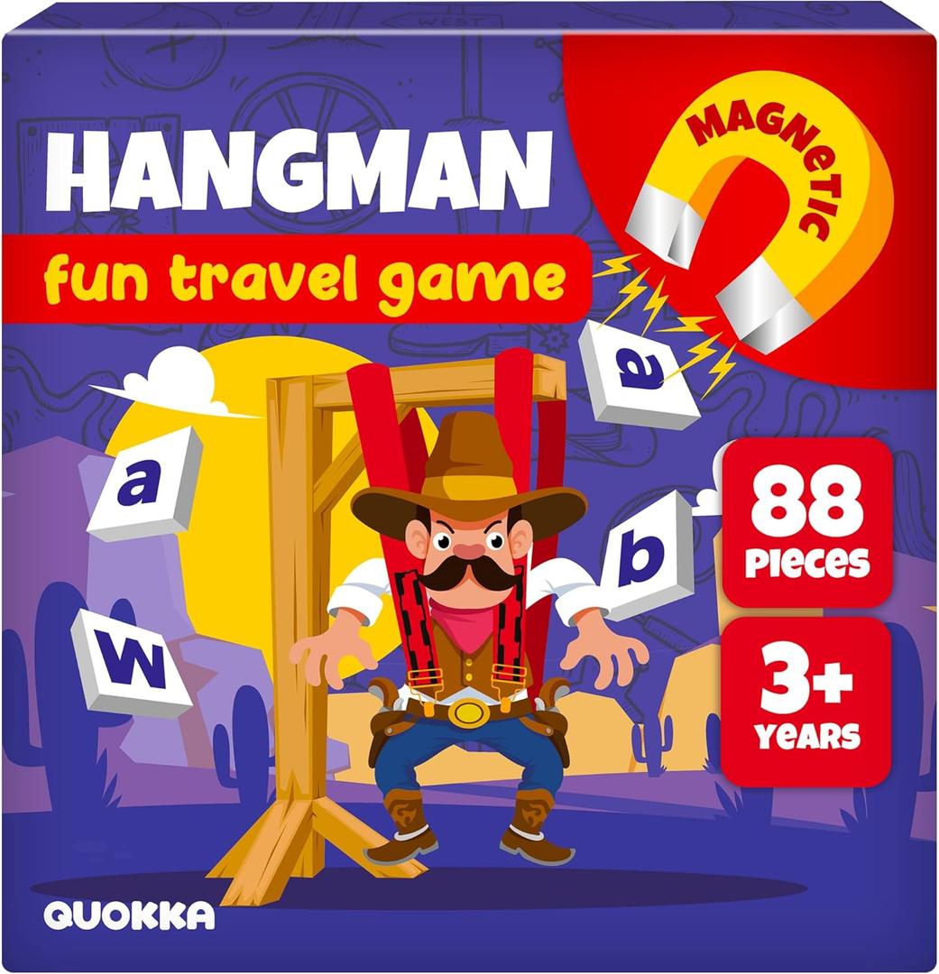 QUOKKA Magnet Game for Kids 3-5 - Hangman Game Kids Ages 4-8 - Travel I Road Trip I Plane I Car Ride - Magnetic Toddler Travel Toys
