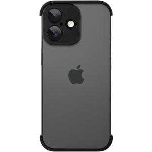 Metal Frameless Phone Case Compatible with iPhone 17, Frameless Minimalist Design, Extremely Highlighting Personality. Black