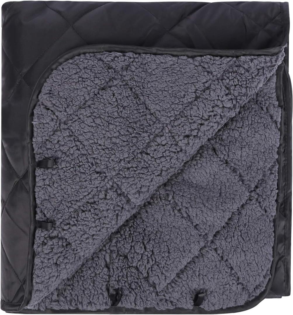 REDCAMP Large Camping Blanket with Sherpa Lining, Cold Weather Warm Outdoor Blanket Windproof for Camping Stadium, Machine Washable 59"x 79"