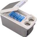 12V Car Refrigerator Cooler/Warmer 6 Quart (6L), 12 Volt DC &110V AC, Electric Car Fridge Portable Compact Camping Cooler Thermoelectric 12V Small Fridge for Car,RV,Camping (Grey)