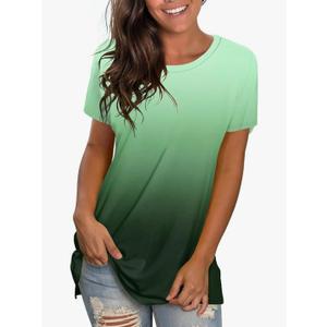 Saloogoe Womens Tops Dressy Casual Summer Outfits for Women 2025 Beach Vacation Clothes Tshirts Shirts Trendy Green M