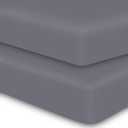 MOONQUEEN 2-Pack Baby Fitted Crib Sheets - Soft Breathable Microfiber Toddler Nursery Sheet Set for Boys and Girls, Fits Standard Size Crib Mattress 28 x 52 x 8in, Grey